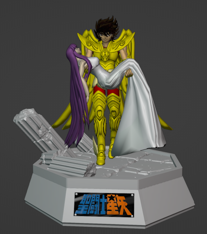 SEIYA X ATHENA SAINT SEIYA Prêt à Peindre/ Peint