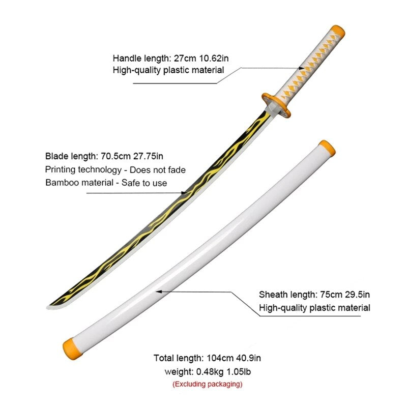 KATANA EN BAMBOU du manga Demon Slayer, parfait pour vos cosplay et être safe !