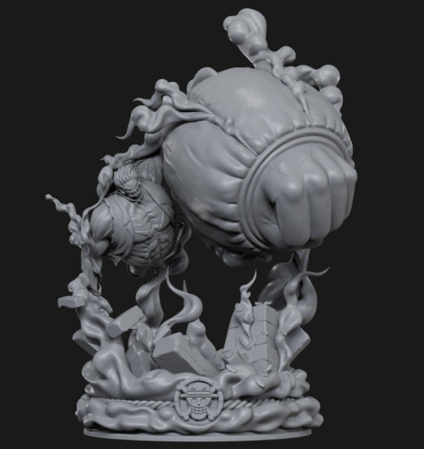 LUFFY KONG GUN ONE PIECE Prêt à Peindre/ Peint